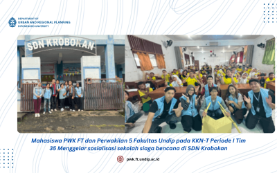Mahasiswa PWK FT dan Perwakilan 5 Fakultas Undip pada KKN-T Periode I Tim 35 Menggelar sosialisasi sekolah siaga bencana di SDN Krobokan